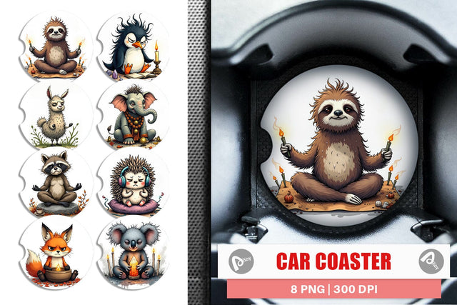 Car Coaster Zen Fail Critters Sublimation artnoy 