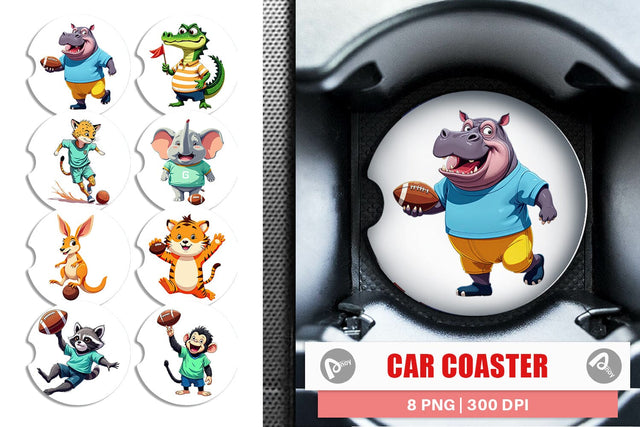 Car Coaster Zoo Football Team Sublimation artnoy 