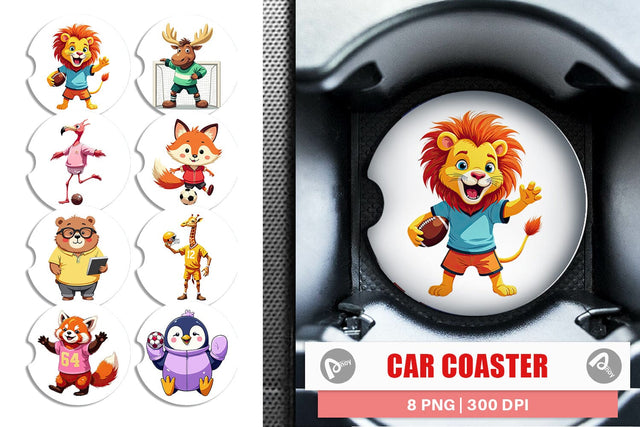 Car Coaster Zoo Football Team Sublimation artnoy 