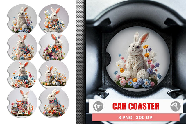 Car Cosaster Bunny Easter Embroidery Sublimation artnoy 