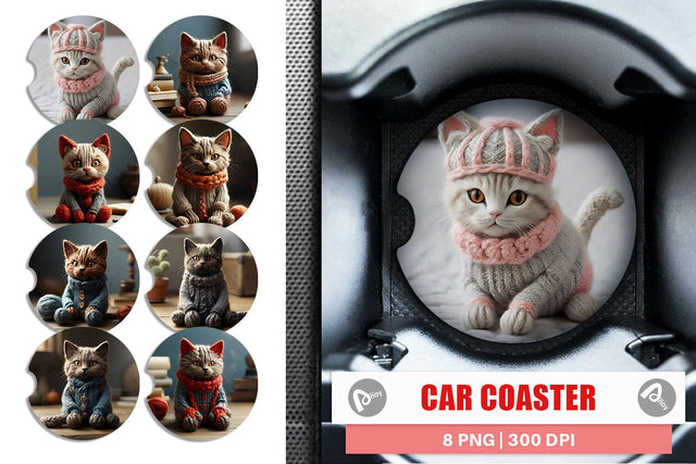 Car Cosaster Cat Embroidery Sublimation artnoy 