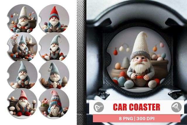 Car Cosaster Easter Gnome Embroidery Sublimation artnoy 