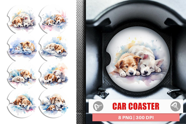 Car Cosaster Mother Day Dog Sleeping Sublimation artnoy 