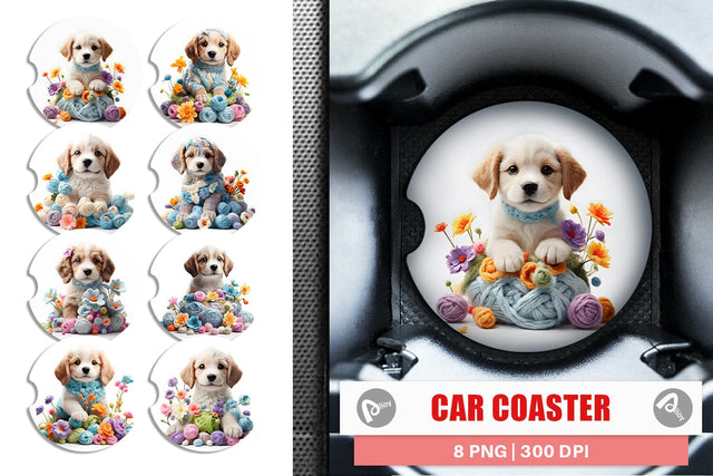Car Cosaster Puppy Easter Embroidery Sublimation artnoy 