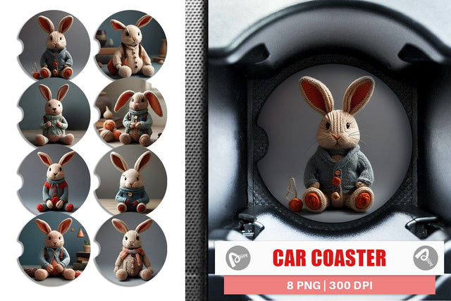 Car Cosaster Rabbit Embroidery Sublimation artnoy 