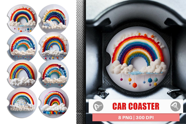 Car Cosaster Rainbow Embroidery Sublimation artnoy 