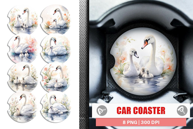 Car Cosaster Swans Mother Day Sublimation artnoy 