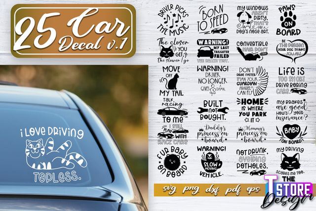 Car Decal SVG | Funny Car Quotes SVG | SVG File v.1 SVG The T Store Design 
