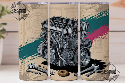 Car Engine 20oz Tumbler Wrap Sublimation sassyprint 