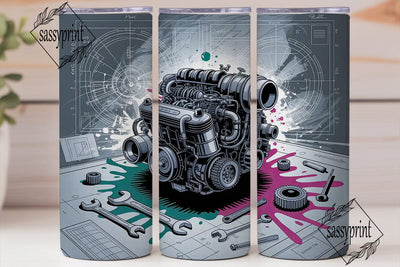 Car Engine 20oz Tumbler Wrap Sublimation sassyprint 