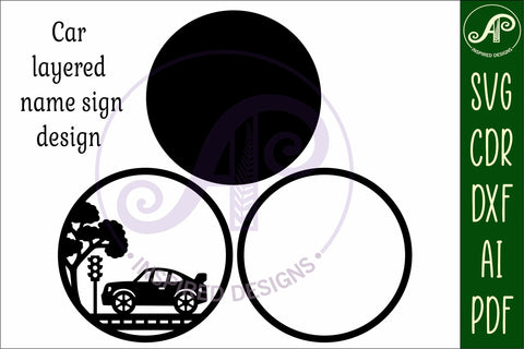 Car layered personalized name wall art sign, SVG file SVG APInspireddesigns 