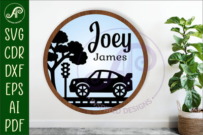 Car layered personalized name wall art sign, SVG file SVG APInspireddesigns 