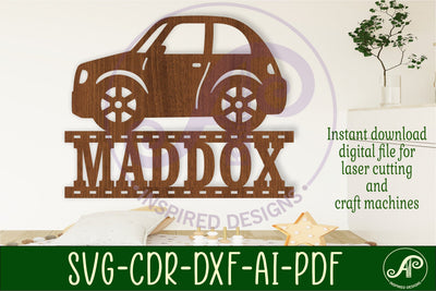 Car name sign svg laser cut file SVG APInspireddesigns 