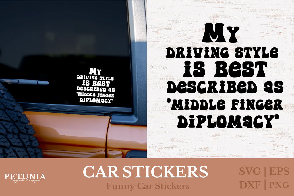 Car Stickers SVG | Funny Car Window Decal SVG - So Fontsy