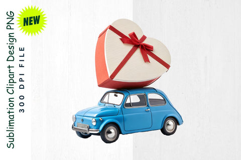 Car with Heart Gift Sublimation Clipart Sublimation Regulrcrative 