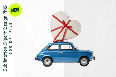Car with Heart Gift Sublimation Clipart Sublimation Regulrcrative 
