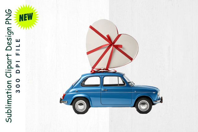 Car with Heart Gift Sublimation Clipart Sublimation Regulrcrative 