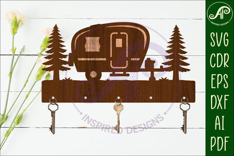 Cararvan Key holder designs for wood and metal SVG APInspireddesigns 