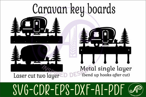 Cararvan Key holder designs for wood and metal SVG APInspireddesigns 