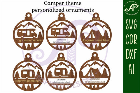 Caravan, Campervan, Tent, camper Christmas Ornament SVG SVG APInspireddesigns 
