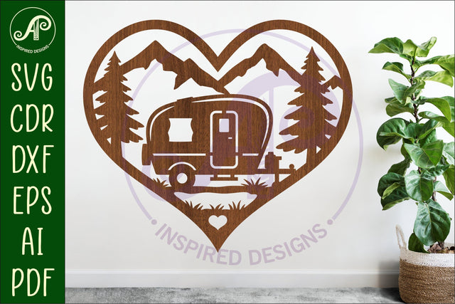 Caravan heart wall sign, camper home decor SVG APInspireddesigns 
