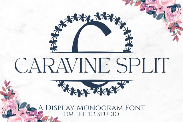 Caravine Split Monogram Font Font Dm Letter Studio 