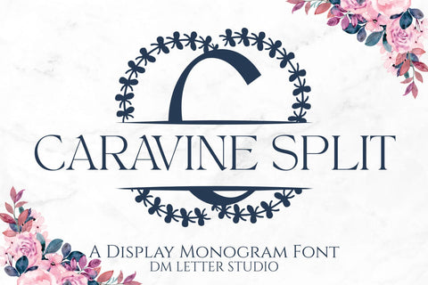 Caravine Split Monogram Font Font Dm Letter Studio 