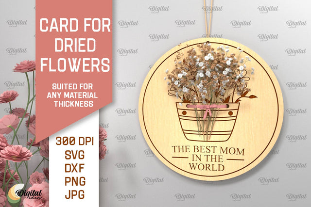 Card For Dried Flowers SVG. Greeting Card Laser Cut SVG Evgenyia Guschina 
