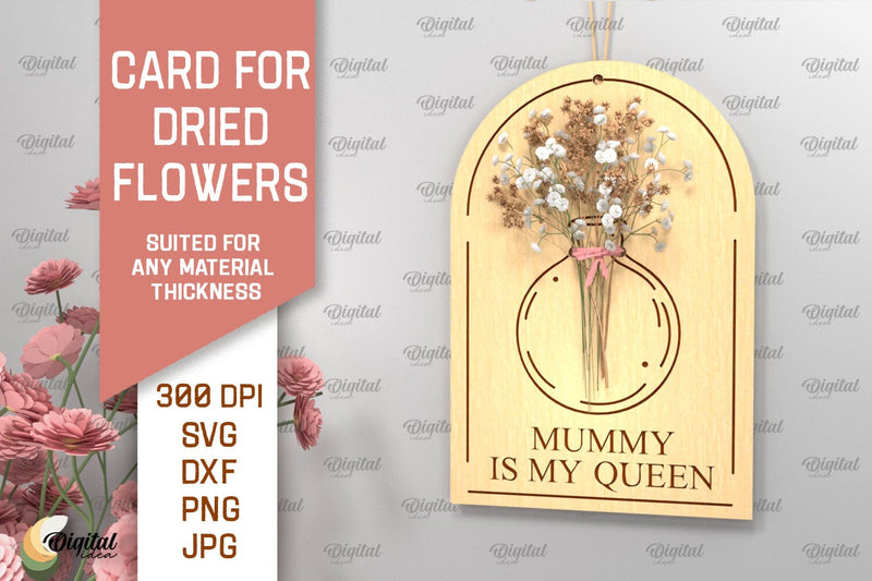 Card For Dried Flowers SVG. Greeting Card Laser Cut SVG Evgenyia Guschina 