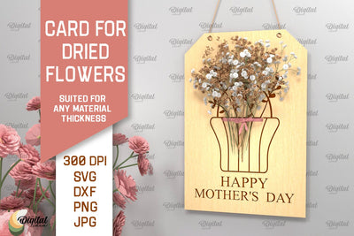 Card For Dried Flowers SVG. Greeting Card Laser Cut SVG Evgenyia Guschina 