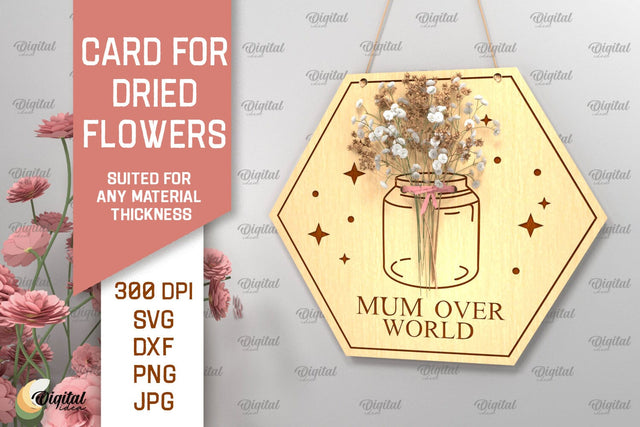 Card For Dried Flowers SVG. Greeting Card Laser Cut SVG Evgenyia Guschina 