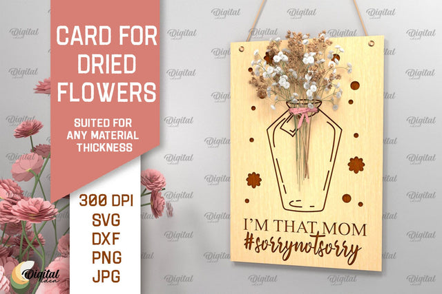 Card For Dried Flowers SVG. Greeting Card Laser Cut SVG Evgenyia Guschina 