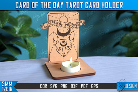 Card of the Day Tarot Card Holder Bundle | Mystical Symbols Design | Magic Sign | CNC File SVG Fly Design 