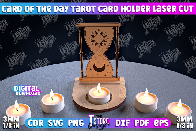 Card of the Day Tarot Card Holder | Mystical Symbols Design | Magic Sign | Candle Holder SVG The T Store Design 