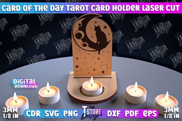 Card of the Day Tarot Card Holder | Mystical Symbols Design | Magic Sign | Candle Holder SVG The T Store Design 