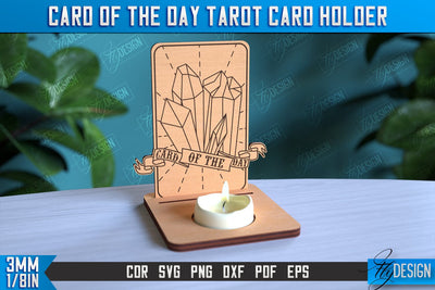 Card of the Day Tarot Card Holder | Mystical Symbols Design | Magic Sign | CNC File SVG Fly Design 