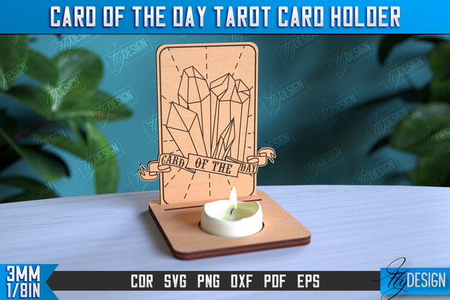 Card of the Day Tarot Card Holder | Mystical Symbols Design | Magic Sign | CNC File SVG Fly Design 