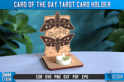 Card of the Day Tarot Card Holder | Mystical Symbols Design | Magic Sign | CNC File SVG Fly Design 