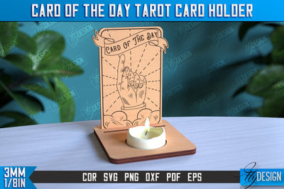 Card of the Day Tarot Card Holder | Mystical Symbols Design | Magic Sign | CNC File SVG Fly Design 