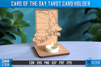 Card of the Day Tarot Card Holder | Mystical Symbols Design | Magic Sign | CNC File SVG Fly Design 