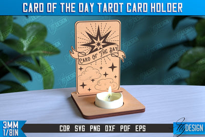 Card of the Day Tarot Card Holder | Mystical Symbols Design | Magic Sign | CNC File SVG Fly Design 