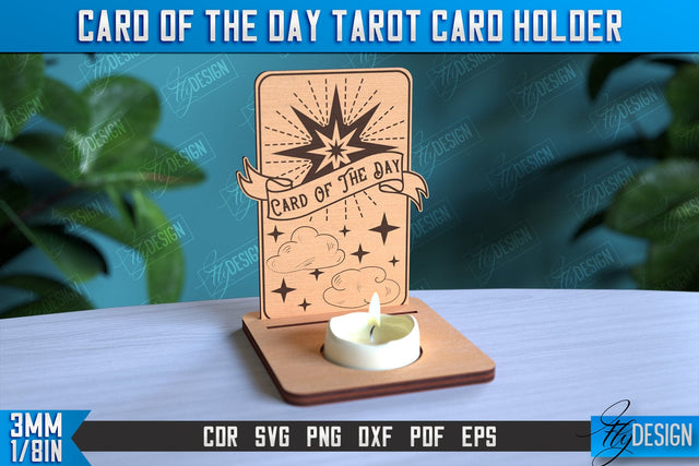 Card of the Day Tarot Card Holder | Mystical Symbols Design | Magic Sign | CNC File SVG Fly Design 