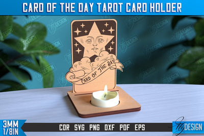 Card of the Day Tarot Card Holder | Mystical Symbols Design | Magic Sign | CNC File SVG Fly Design 
