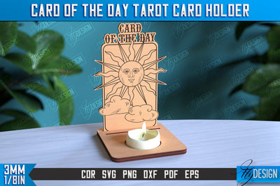 Card of the Day Tarot Card Holder | Mystical Symbols Design | Magic Sign | CNC File SVG Fly Design 