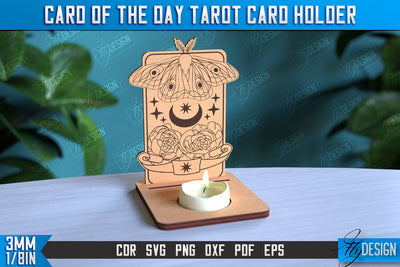 Card of the Day Tarot Card Holder | Mystical Symbols Design | Magic Sign | CNC File SVG Fly Design 