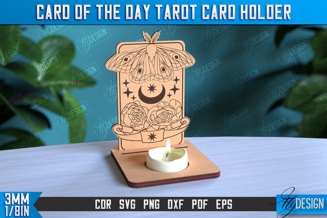 Card of the Day Tarot Card Holder | Mystical Symbols Design | Magic Sign | CNC File SVG Fly Design 