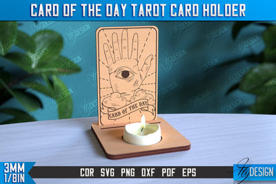 Card of the Day Tarot Card Holder | Mystical Symbols Design | Magic Sign | CNC File SVG Fly Design 
