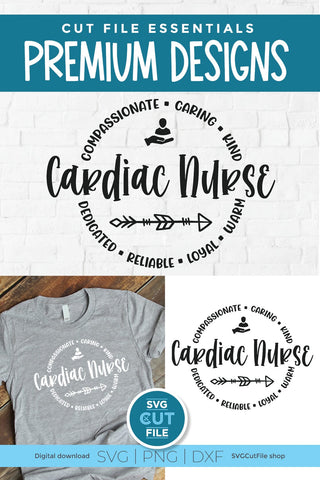 Cardiac Nurse svg for a Heart Cardiologist nurse team SVG SVG Cut File 