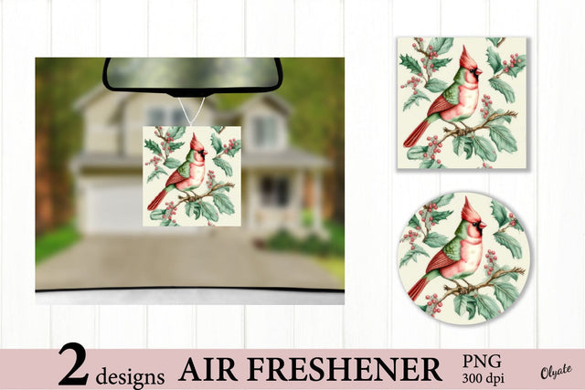 Cardinal Air Freshener PNG. Christmas Airfresh PNG Sublimation Olga Terlyanskaya 