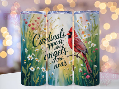 Cardinal Angels Near 20oz Tumbler, Angels Are Near Design, Spiritual Bird Sublimation, Faith Based Cardinal PNG, Inspirational Tumbler Wrap, 20oz Cardinal Sublimation, Religious Cardinal Design Sublimation SvggirlplusArt 